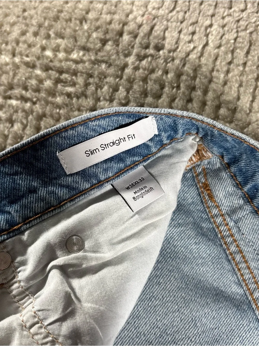 Vtg Calvin Klein Denim Jeans Men's 36x32 Straight Fit Button Fly, Distress Wash